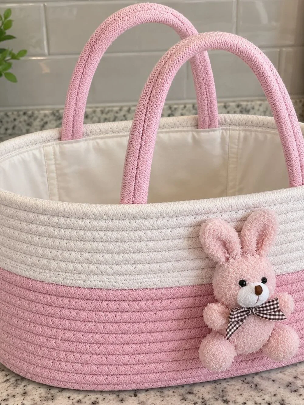 Cotton Rope Nursery Storage Caddy Plush Animal Organizer – NEW